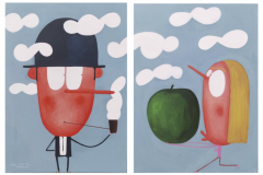 CECI-NEST-PAS-MAGRITTE-Diptico-81x120cm-Acrilico-sobre-lino-2023