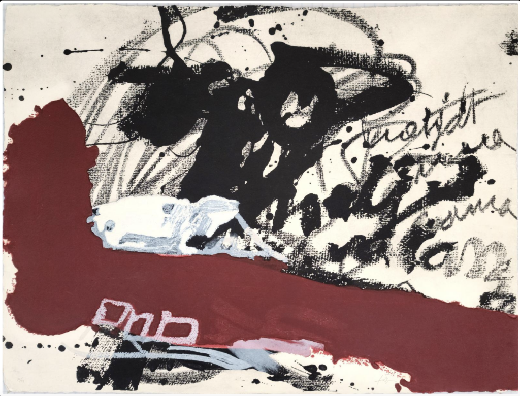 Antoni Tàpies, Roig I Negre 5, 95 x 125 cm Grafito, aguafuerte y carborundum 1985 56:99